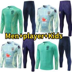 2023 24 Brasilien Tracksuit World Soccer Jersey G.Jesus Coutinho Brasil Soccer Sets Richarlison Brazil Jacket Training Suit Football Shirt Maillot Men Kids Kit