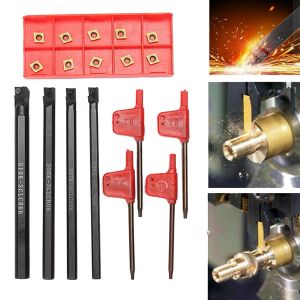 6/7/8/10mm SCLCR06 SHANK HARTH Turning Tools Holders Boring Bar Tools Lathe Cutter Metal Turning Rods Holders 10st Inserts