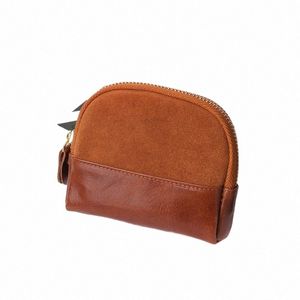 2023 nuove signore frizione portamonete cera olio guscio in pelle piccola borsa in pelle bovina mini borsa della moneta F2nY #