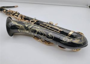 Mark VI Tenor Saxofon av hög kvalitet BB Tune Black Nickel Lackered Gold Woodwind Instrument med Case Accessories8389243