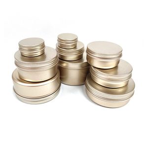 Contenitori per balsamo per labbra in alluminio Frost Gold Contenitori per balsamo per labbra 5 ml 10 ml 15 ml 20 ml 30 ml 40 ml 50 ml 60 ml 80 ml 100 ml 150 ml 250 ml Barattolo di alluminio vuoto