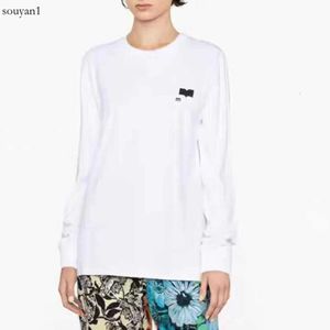 ISABEL MARANT Designer Tees Casual Letter Printing Loose Round Neck T Shirt White Top Women Long Sleeve T-shirt