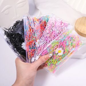 1000/2000pcs/pack girlsラバーバンド弾性ヘアバンドヘッドバンド子供ポニーテールホルダーバンドキッズヘッドウェアヘアアクセサリー