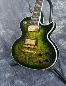Elektrisk gitarr Hela från Kina Body Double Quilted Maple Wood G Custom Guitar Rosewood Fingerboard Color Shell Inlays Gradi4067347