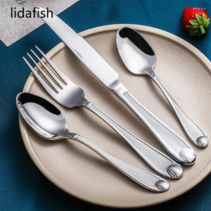 Flatvaruuppsättningar Lidafish 1st Nordiska bordsartiklar Rostfritt stål Knivgaffel Köksbord för tillbehör Cogervis
