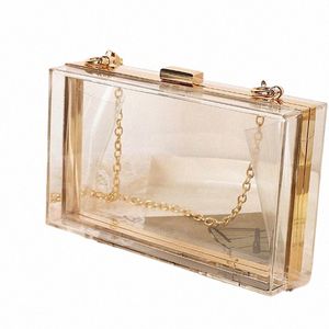 Transparente Acryl-Bankett-Tasche für Damen, quadratisch, große Kapazität, Damen-Geldbörse, glitzernde Hochzeit, Party, Umhängetasche h1UI #