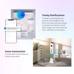 Sonoff TH Origin 16A 20A Temperatur- und Feuchtigkeitssensor -Upgrade WiFi Smart Home Überwachung funktioniert mit Alexa Google Assistant