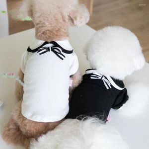 Vestuário para cães Pet Lapel Bottom Coat Camisa T-shirt Roupas de Gato Teddy Forro Top Roupas de Cachorro Colete