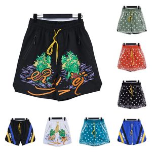 Rhude Şortları Yüzme Tasarımcısı Plaj Şortları Tasarımcı Şort Erkek Tasarımcı Pantolon SPANDEX Drawstring Shorts Mektup Günlük Günlük Kıyafet Açık Düzenli Rekreasyon Yaz