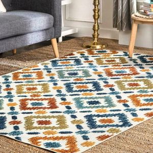 Carpets Carpet Indoor/Outdoor Transitional Labyrinth Area Rug In Multi
