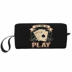 Söt kortkort spelar dag poker resor toalettartikar kvinnor spel spelare kosmetisk makeup väska skönhet lagring dopp kit c4q3#