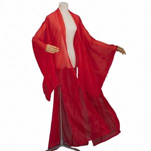 Fairy Chinese Hanfu duża koszula Kostium tańca klasyczny Miękki płaszcz Mężczyźni Kobiety taniec ludowy hanfu cosplay show nv14194 Z7mb#