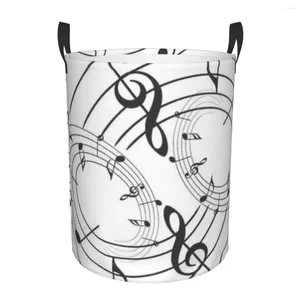 Laundry Bags Foldable Basket For Dirty Clothes Music Notes Print Storage Hamper Kids Baby Home Organizer
