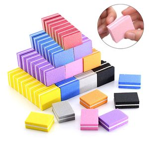 500 PcsLot Wholesale Mini Nail File Buffer Block Lime 100 180 Sandpaper Gel Polish Sponge Files Nails Products Supplies 240314