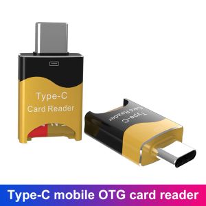 Typ C till Micro-SD TF-kortläsareadapter för iPhone Xiaomi Samsung Huawei OTG Smart Memory Card Reader Aluminium flash-enhet