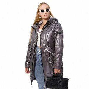 astrid 2022 women's Autumn winter jacket Mid-length Coat Hooded plus size Fi Women's Jacket Thin Cott Warm Parka AM-9790 T9Xt#