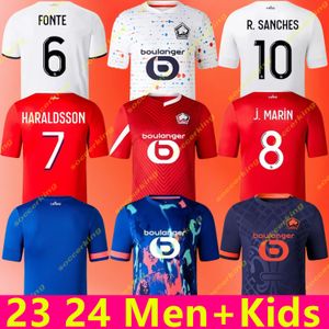 LOSC Lille 23 24 Fußballtrikots 14 UMTITI 8 Angel CABELLA J DAVID YAZICI OUNAS Fußballtrikot 2023 2024 Away Third 3rd Maillot Herren Kids Kit Equipment