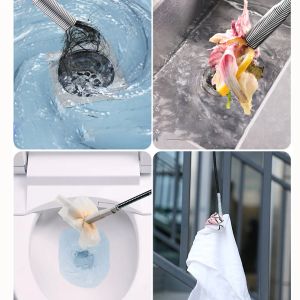 90/160cm Snake Sewer Pipe Clog Remover Flexible Grabber Claw Hair Catcher Household Bathroom Kitchen Drain Sink Cleaning Tools