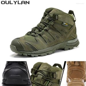 Sapatos de fitness tênis botas militares leves combate anfíbio masculino meados superior deserto esportes montanha acampamento