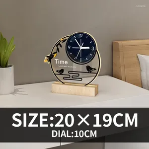 Relógios de mesa multifuncional relógio de vidro madeira controle remoto silencioso luz luxo sala estar usb led wallclock para cozinha