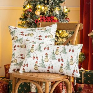 Pillow Decorative Throw Cover Christmas Animal Snowman Xmas Case Square Pillowslip Gift For Sofa Patio Bedroom Decor