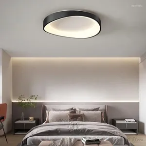 천장 조명 현대적인 LED 조명 거실 침실 학습 사무실 원격 제어 디밍이있는 광택 램프 라운드 램프