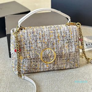 Bolsa crossbody de lã designer bolsas de ombro alça removível ferragem dourada botão magnético padrão andorinha carteiras pequenas 26cm