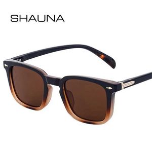 Solglasögon Shauna Retro Square Mens Outdoor Driving Solglasögon Fashion Rivet Decoration Gradient Shadow UV400 Womens Punk Solglasögon J240330