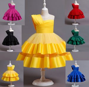 Pretty Rose Red Yellow Blue Green Black Red Girl's Birthday/Party Dresses Girl's Pageant Dresses Flower Girl Dresses Girls Everyday Skirts Kids' Wear SZ 2-10 D330264