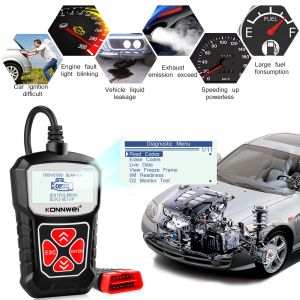 Konnwei KW310 OBD2 -skanner för Auto OBD 2 bilskanner Diagnostisk verktyg Automotive Scanner Car Tools Russian Language PK ELM327