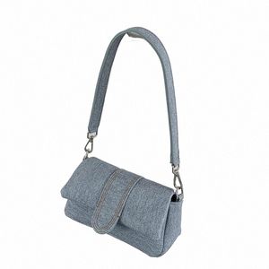 Koreańska retro dżinsowa mała torba crossbody dla kobiet 2024 Spring Fi torebki i torebka na ramię boczkowa e5uu#