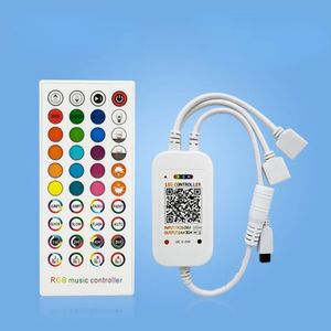 音楽44キーRGB LEDコントローラーBluetooth互換ワイヤレスIRリモートDC5V 12V 24V 5050 3528 LEDストリップライト調光器