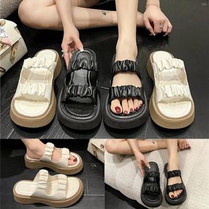 Sandals Women'S Summer 2024 Walking Style Shoes Women Dressy Platform Design Soft Bottom Flats Slip On