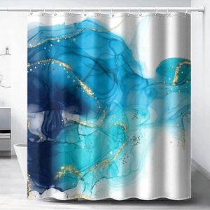 Shower Curtains Marble Ink Curtain Modern Nobler Bathroom Waterproof Fabric With Accessories