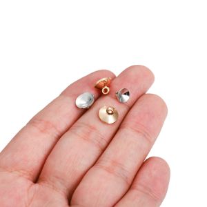 50pcs/lot Beads End Caps Connector Fit Round Beads Pendants For DIY Necklace Jewelry Making Handmade Supplies Accessories