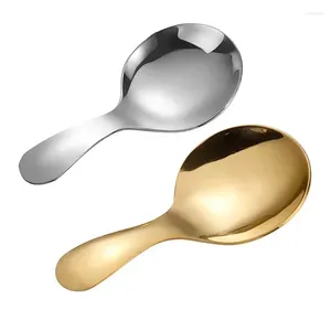 TEA SCOOTS SPOON STEEL SCOOP CUTT Söt Spice Satsment Ice Rice Kids Tabell Provse Stainless Handle Cream Kitchen Kort kaffe