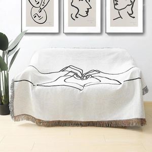 Blankets I Love You Letters Tapestry Multi-Function Knitted Blanket Sofa Cushion Tablecloth Camping Carpet Valentine's Day Friend Gifts