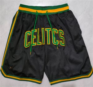 Pantaloncini da uomo''Boston''Celtics''Pantaloncini autentici da basket Pantaloncini da squadra di palestra casual ricamati in rete retrò bianchi 07