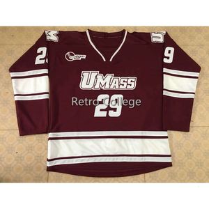 24S #29 JONATHAN QUICK UMASS MINUTEMEN Hockey-Trikot mit Stickerei und Nähten. Passen Sie Trikots mit beliebiger Nummer und Namen an