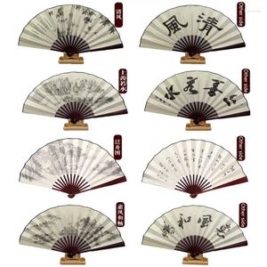 Decorative Figurines Chinese Style Hand Held Folding Silk Fan For Wedding Event And Party Supplies Home Decoration Gift Men