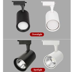 Luminária de luminária de luz luminosa lâmpada de pista de espuma 20w 30w 40w alumínio para baixo de iluminação mancha de trilho de iluminação LED para a loja de cozinha 110V 220V