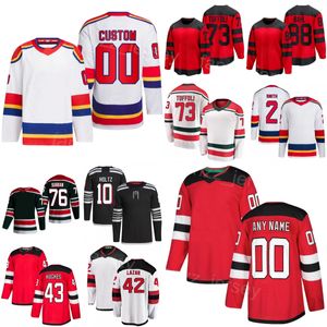 Erkekler Kadın Hokey 42 Curtis Lazar Jersey 2024 2025 Stadyum Serisi 88 Kevin Bahl 2 Brendan Smith 76 PK Subban 73 Tyler Toffoli 43 Luke Hughes 10 Holtz Kırmızı Beyaz Siyah