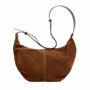 motingsome Luxury Faux Suede Cow Leather Woman Bag Underarm Saddle Purses Corssbody Pillow Tote Fi Lady Casual Pouch 2024 v2OQ#