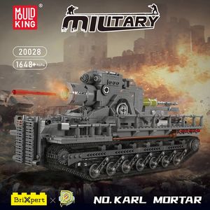 Il carro armato militare Building Block Mold King 20028 Telecomando Karl Mortaio Modello Assemblaggio Carro armato Veicolo da combattimento Brick Boy Toys Bambini Regalo di compleanno di Natale