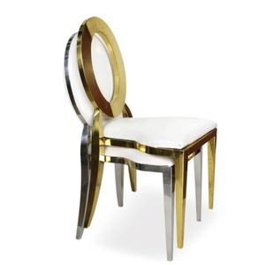 Commercial Furniture Modern Luxury Gold Stainless Steel El Chair Banquet High Back Party Rental Chairs 25 Drop Delivery Home Garden Dhdtl