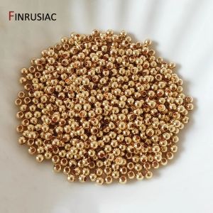 14K/18K Real Gold Lated Round 2/2,5/3/4/5/6 мм проставки для проставки для украшения бусинок выводы аксессуаров Оптовые