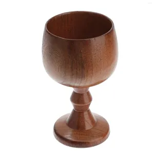 Wine Glasses Wooden Cup Goblet Unbreakable Glass Classical Drinking Red Home Bar Party ( Brown )