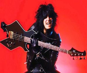 Nikki Sixx Of Motley Rich Warlock Black 4-струнная электрическая бас-гитара с обратной головкой грифа, хромированная фурнитура, алмазная инкрустация4543882