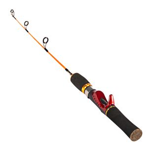 Canne Canna da pesca nel ghiaccio Canna da pesca invernale portatile 52cm Antiscivolo Assorbimento del sudore Maniglia Canna da pesca Esca in metallo Spinning Strumento di pesca