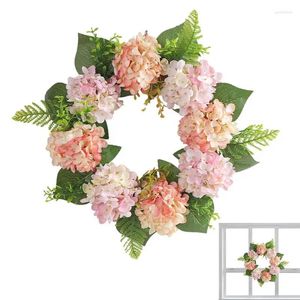 Flores decorativas grinalda de hortênsia 15.74 Polegada grinaldas de primavera para porta da frente decorações artificiais de casamento parede